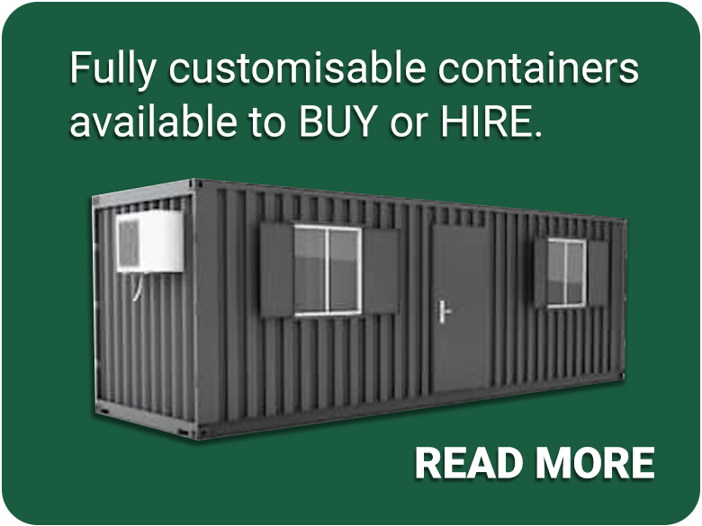 customisable shipping containers to buy or hire