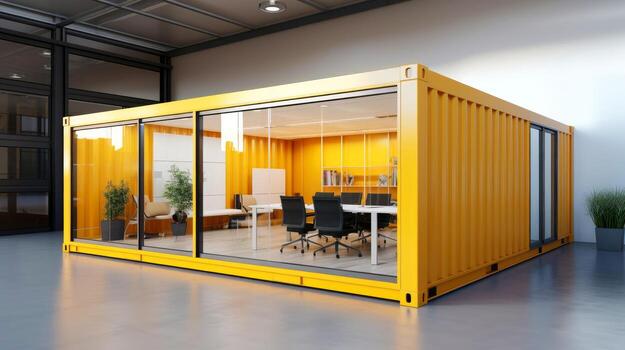 mobile-office-buildings-or-container-site-office-for-construction-site-shipping-container-portable-house-and-office-cabins-generative-ai-illustration-free-photo